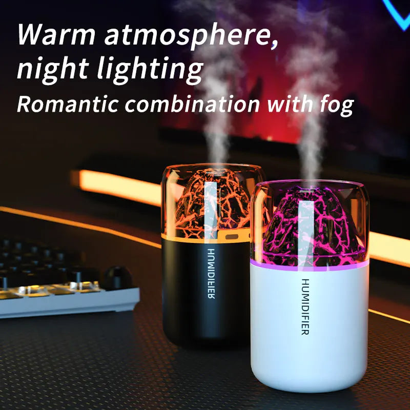 Ultra-Quiet Mini USB Portable Car & Home Air Humidifier with LED Atmosphere Light