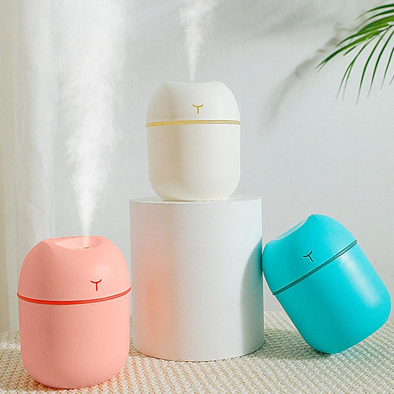 Ultra-Quiet Mini USB Portable Car & Home Air Humidifier with LED Atmosphere Light