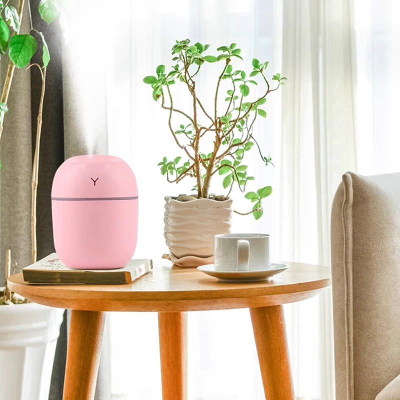 Ultra-Quiet Mini USB Portable Car & Home Air Humidifier with LED Atmosphere Light