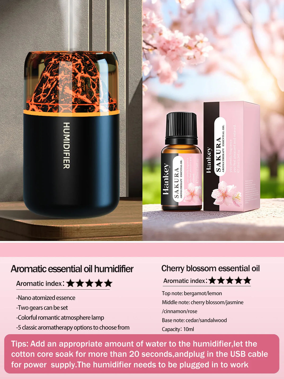 Ultra-Quiet Mini USB Portable Car & Home Air Humidifier with LED Atmosphere Light
