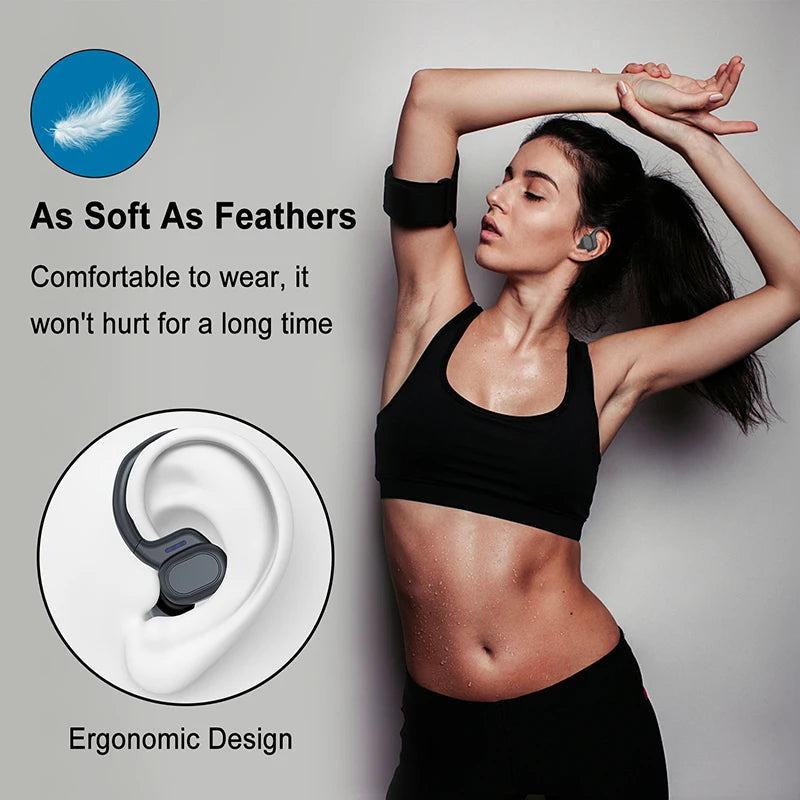 Ergonomic Waterproof Sports Headphones with LED Power Display