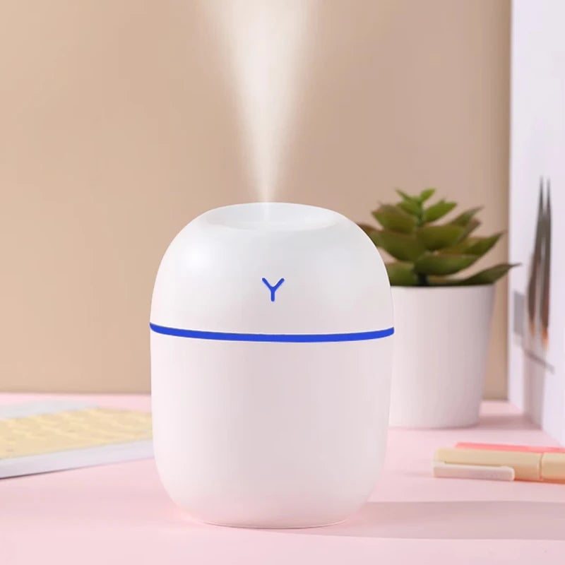 Ultra-Quiet Mini USB Portable Car & Home Air Humidifier with LED Atmosphere Light
