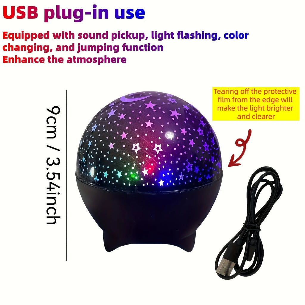 360° Rotating LED Starry Sky & Moon Night Light Projector