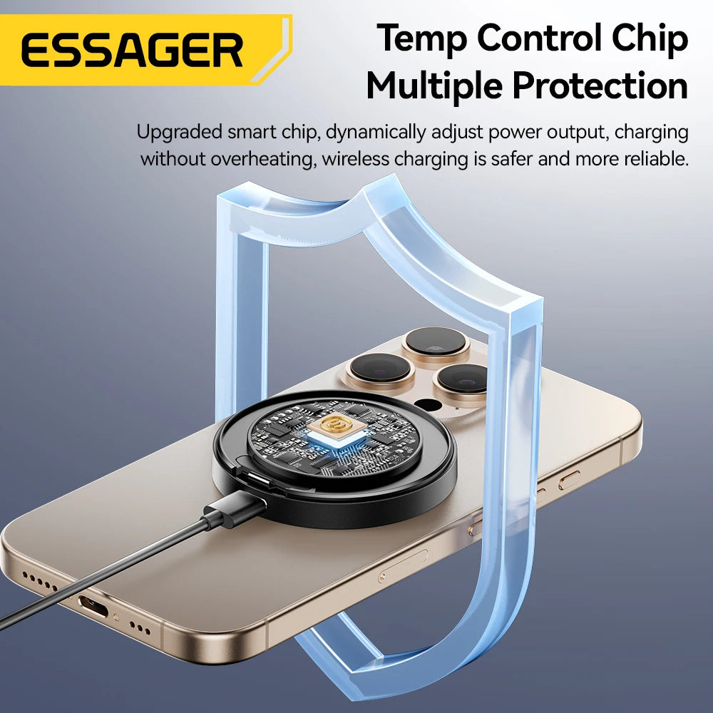 Magnetic 15W Wireless Charger with Foldable Stand
