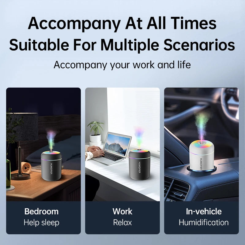 Realistic Flame LED Air Humidifier & Essential Oil Aroma Diffuser