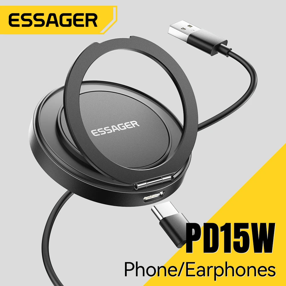 Magnetic 15W Wireless Charger with Foldable Stand
