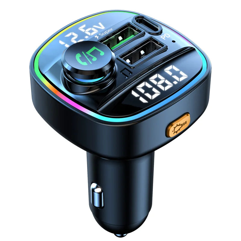 Bluetooth 5.3 Car FM Transmitter with PD 20W & QC 3.0 Fast Charger