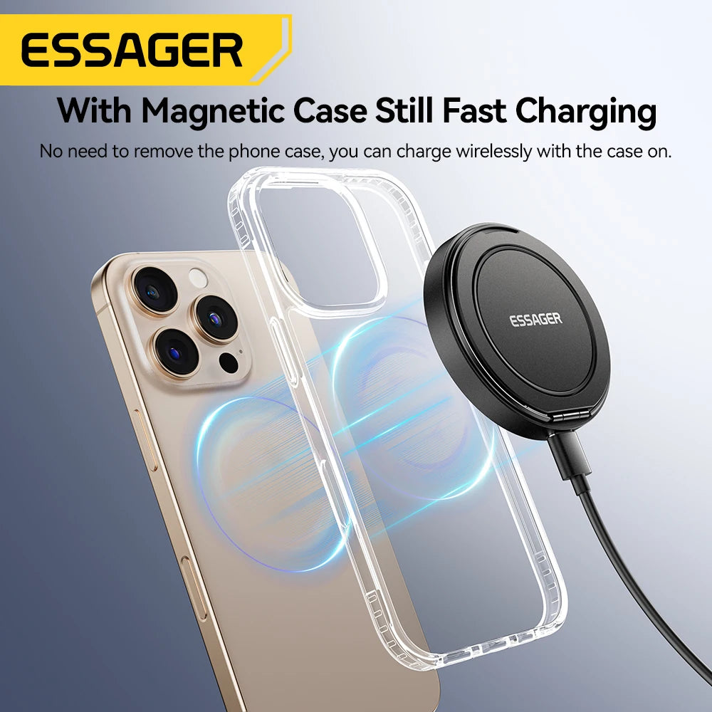 Magnetic 15W Wireless Charger with Foldable Stand