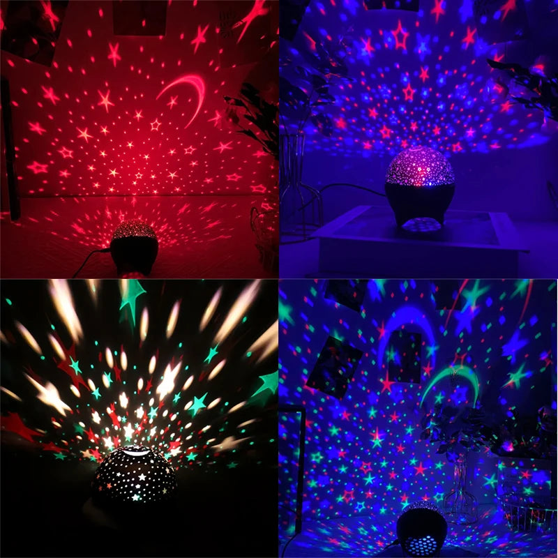 360° Rotating LED Starry Sky & Moon Night Light Projector