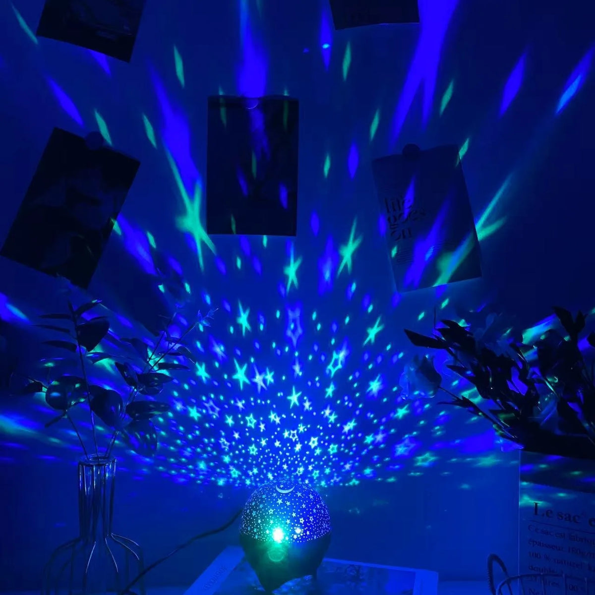 360° Rotating LED Starry Sky & Moon Night Light Projector