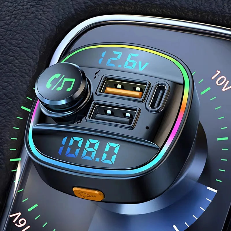 Bluetooth 5.3 Car FM Transmitter with PD 20W & QC 3.0 Fast Charger