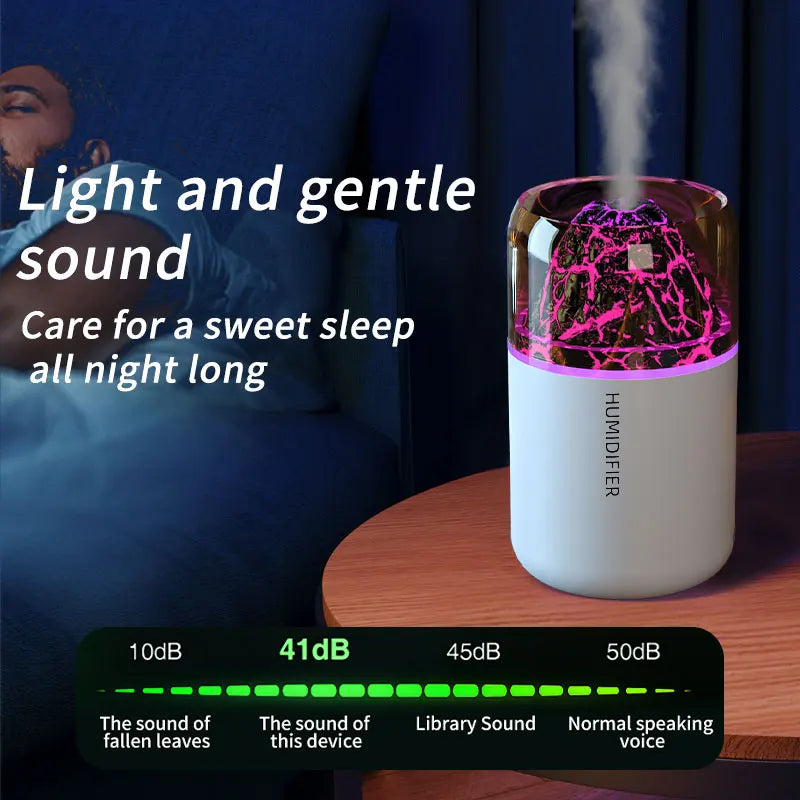 Ultra-Quiet Mini USB Portable Car & Home Air Humidifier with LED Atmosphere Light