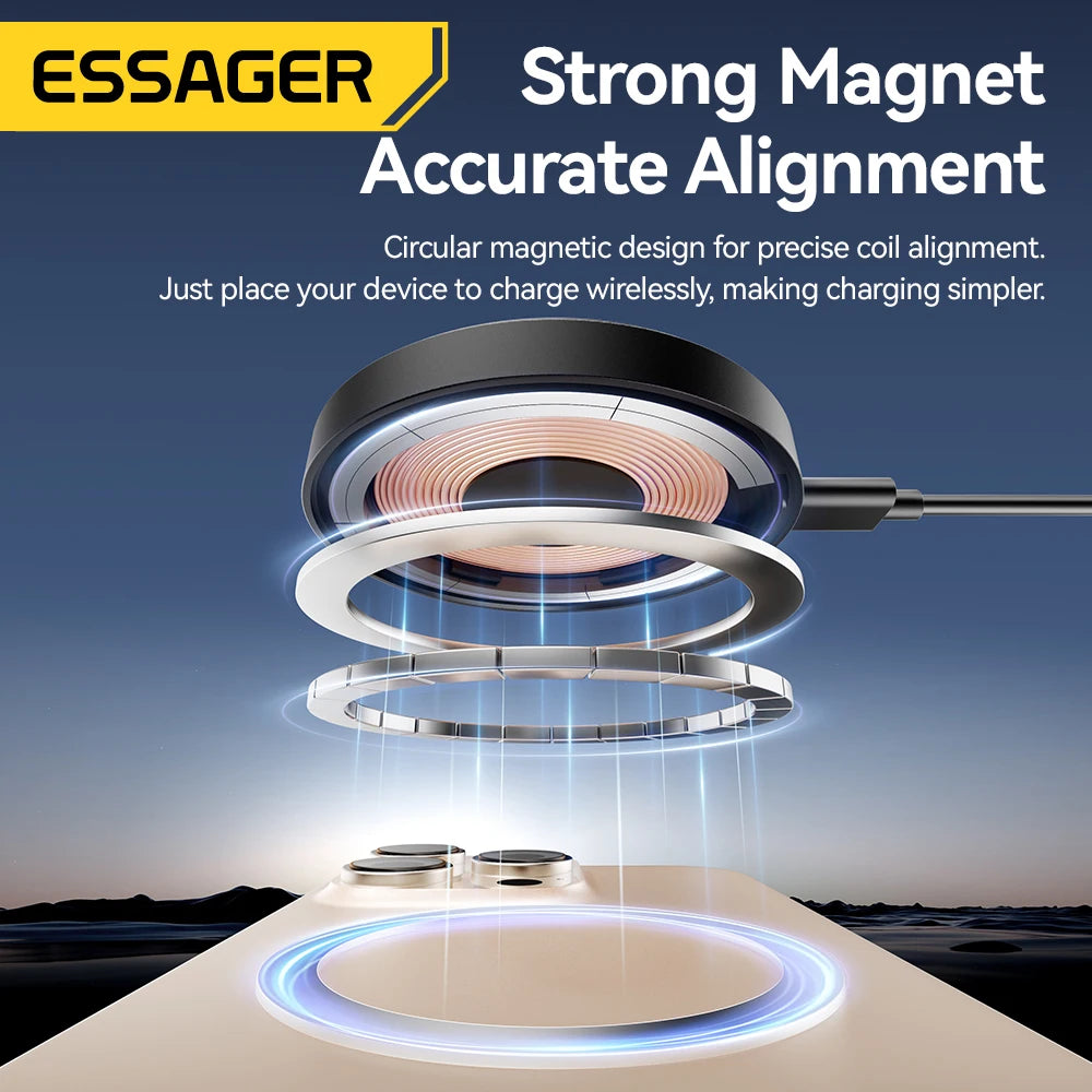 Magnetic 15W Wireless Charger with Foldable Stand