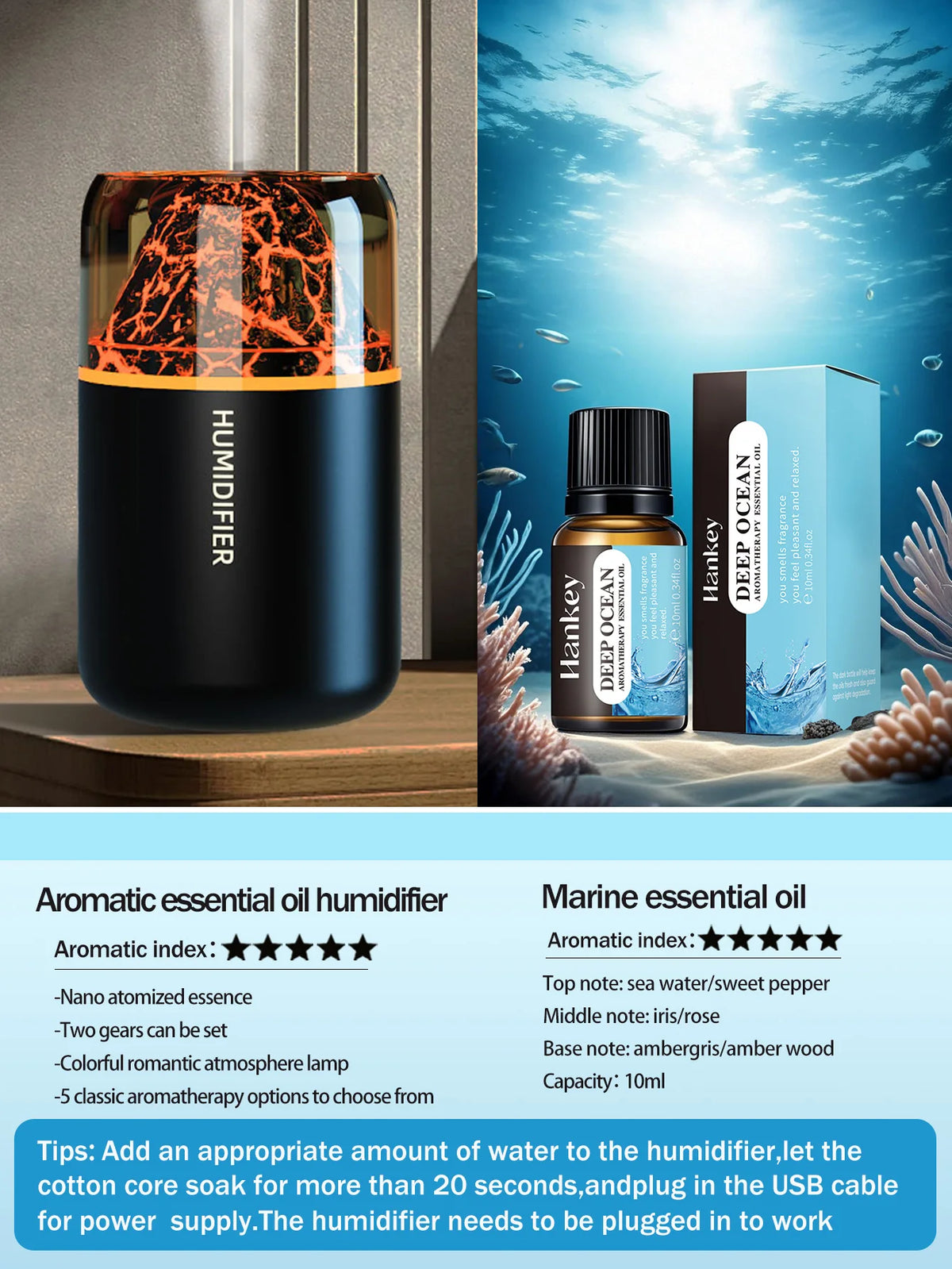 Ultra-Quiet Mini USB Portable Car & Home Air Humidifier with LED Atmosphere Light