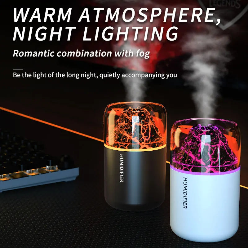 Ultra-Quiet Mini USB Portable Car & Home Air Humidifier with LED Atmosphere Light